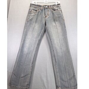 Black Men's Jeans Relax Straight, Cross Patches, Denim Jeans Size 29x30